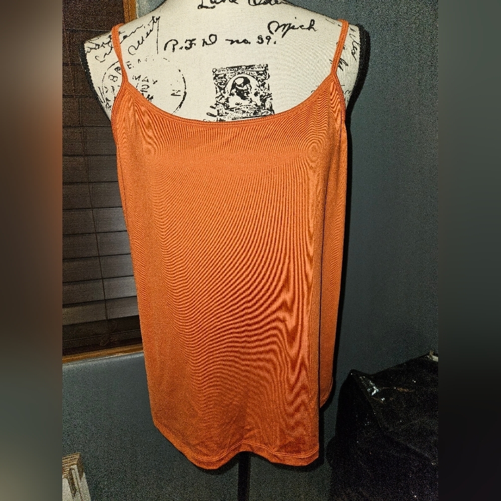Lane Bryant Womans Orange Spaghetti Strap Tank Top Size 14/16
